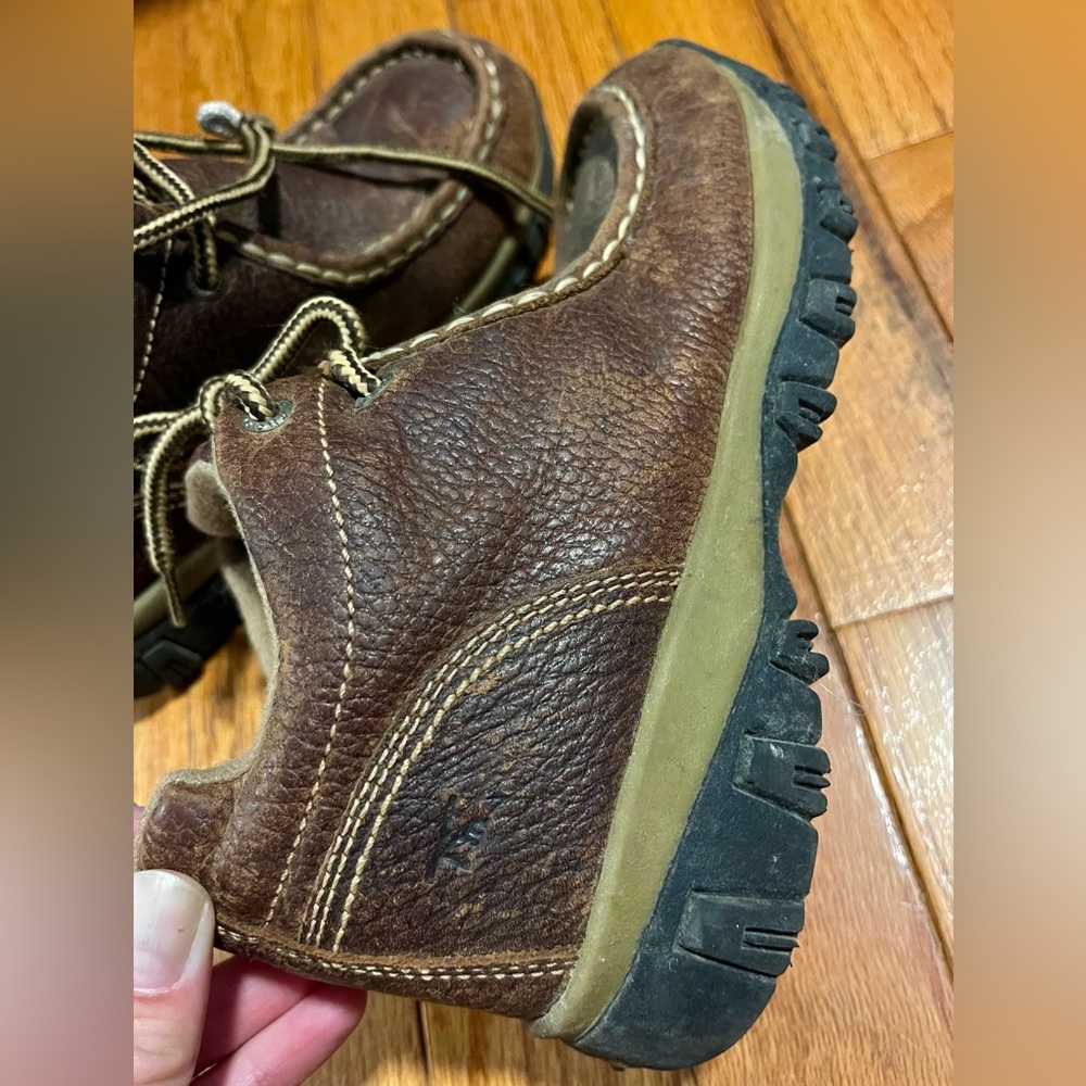 Thom McAn Brown Leather Casual Dress Shoes Mid Boot Work Boot Boys Sz. 1.5 - Picture 3 of 13